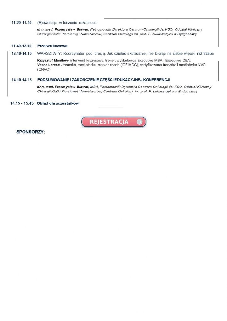 Materiał archiwalny wydarzenia Opieka koordynowana nad pacjentem onkologicznym