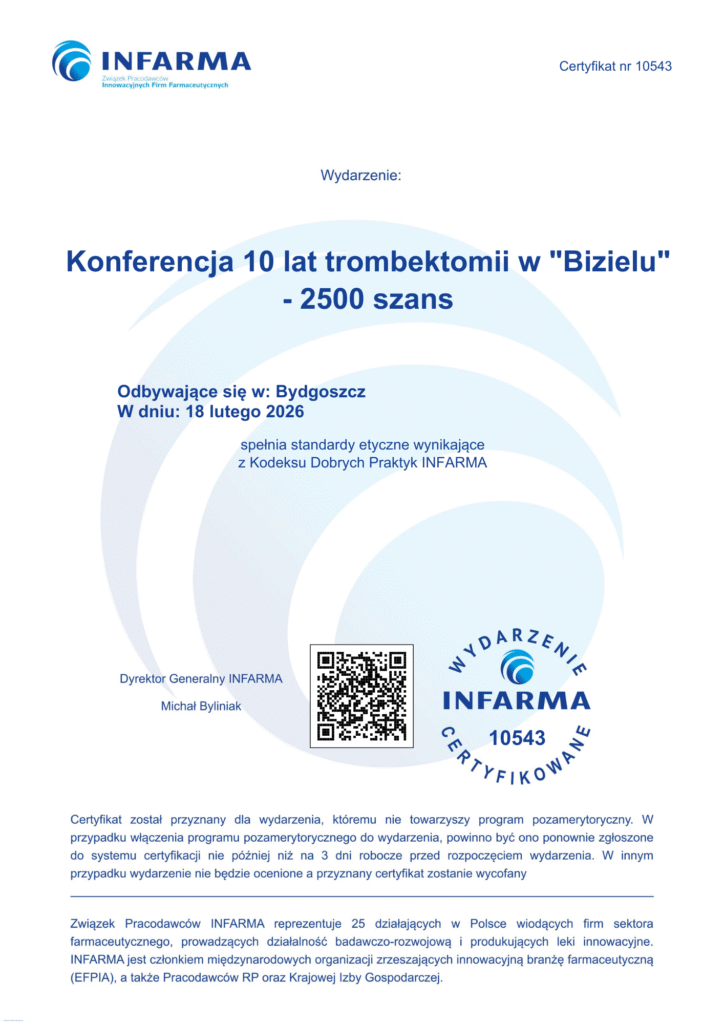 Materiał archiwalny wydarzenia Konferencja jubileuszowa „10 lat trombektomii – 2500 szans”