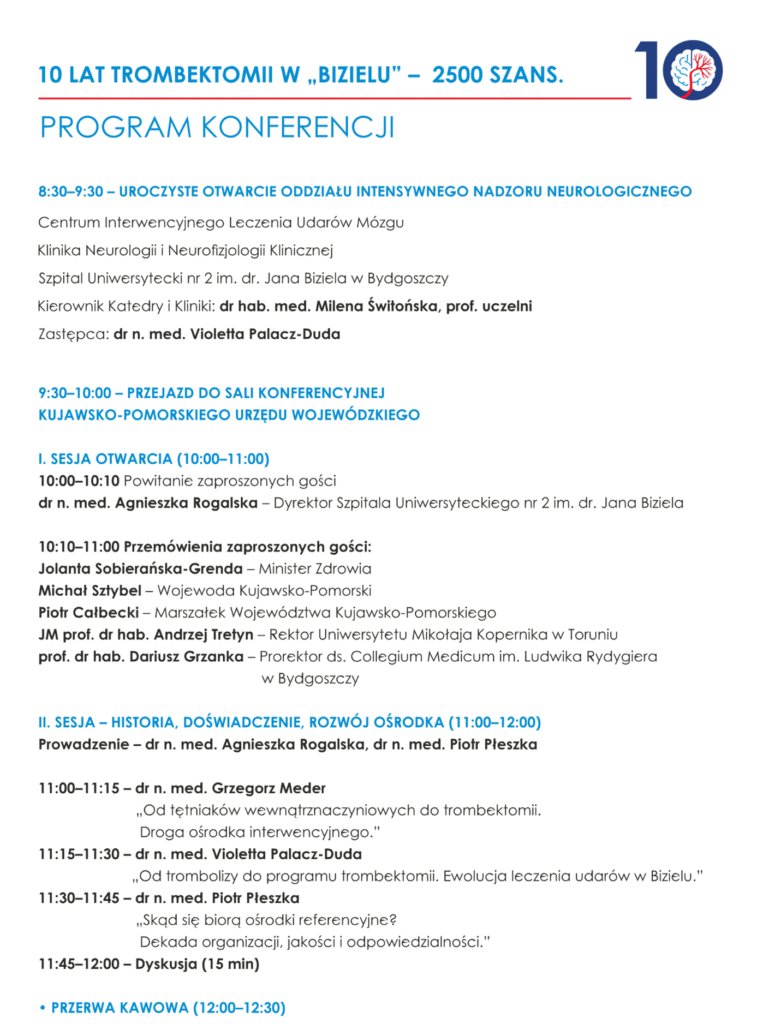 Materiał archiwalny wydarzenia Konferencja jubileuszowa „10 lat trombektomii – 2500 szans”